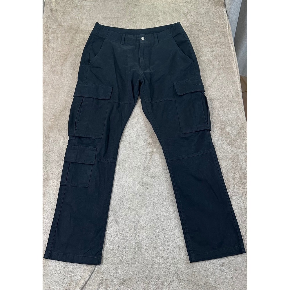 YoungLA Cargo Pants Men's Size Medium Black Straight Fit 30" EUC